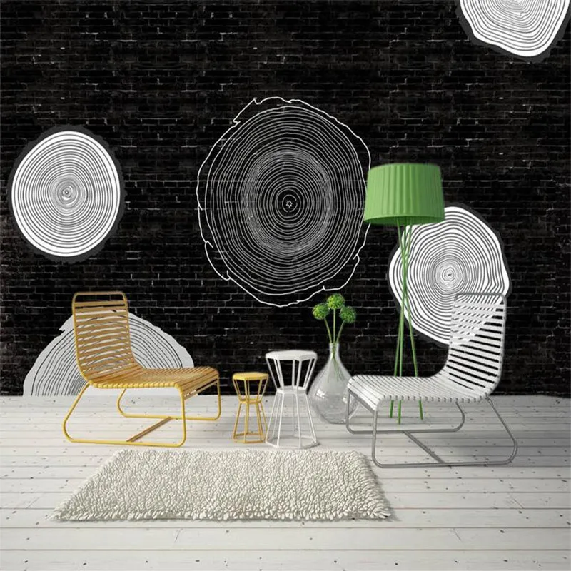 

3d Stereo Custom Photo Wallpaper Desktop Wallpaper Europe Embossed Living Room Bedroom Wall Picture Tree Stump Black Wall Mural