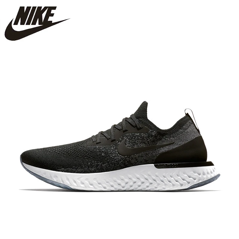 

Nike Epic React Flyknit Men's Running Shoes, Black, Non-Slip Breathable Sweat-absorbent Abrasion Resistant AQ 0067 001