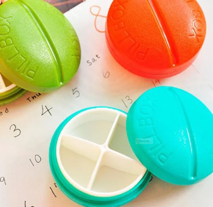 

1pc Round Travel Pill Box Organizer Tablet Medicine Dispenser Holder Health Care Tool