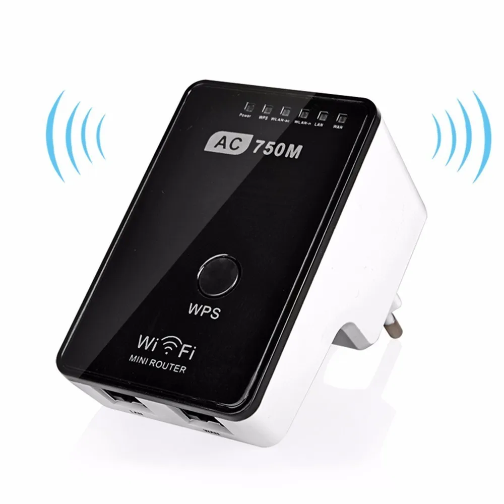 

750Mbs Dual Band Mini Wireless Wifi Router Repeater Extender Booster 802.11 AC 2.4G 5G Networking WPS AP WI-fi Antenna