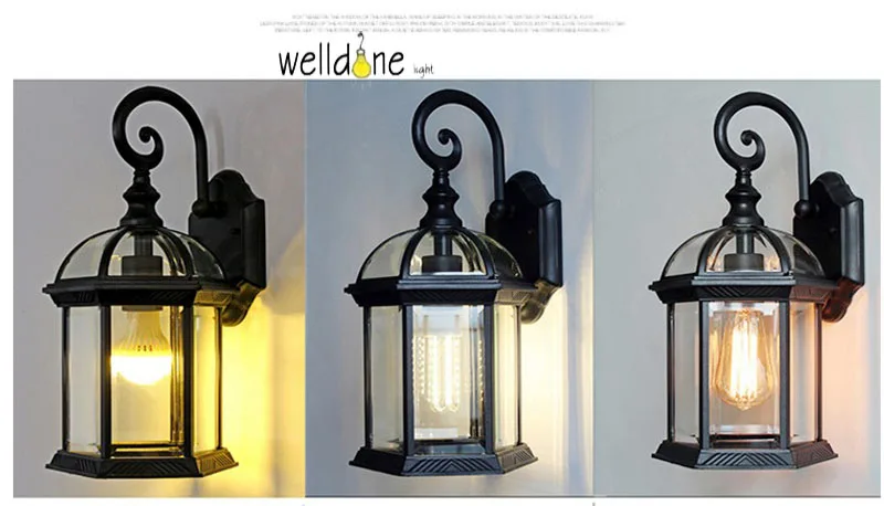 Европейский ретро Настенный Светильник Бра Открытый водонепроницаемый крыльцо настенная лампа для сада на стене пейзаж балкон лампа