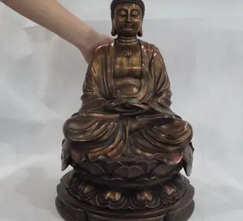 

Red Copper Seat Lotus Tathagata Sakyamuni Shakyamuni Amitabha God Buddha Statue