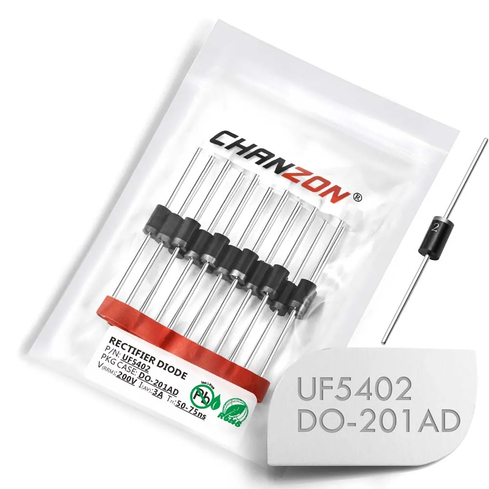 (20 шт.) UF5402 Ultra быстрое восстановление выпрямительного диода 3A 200 V 50 75ns DO 201AD (DO 27) Axial