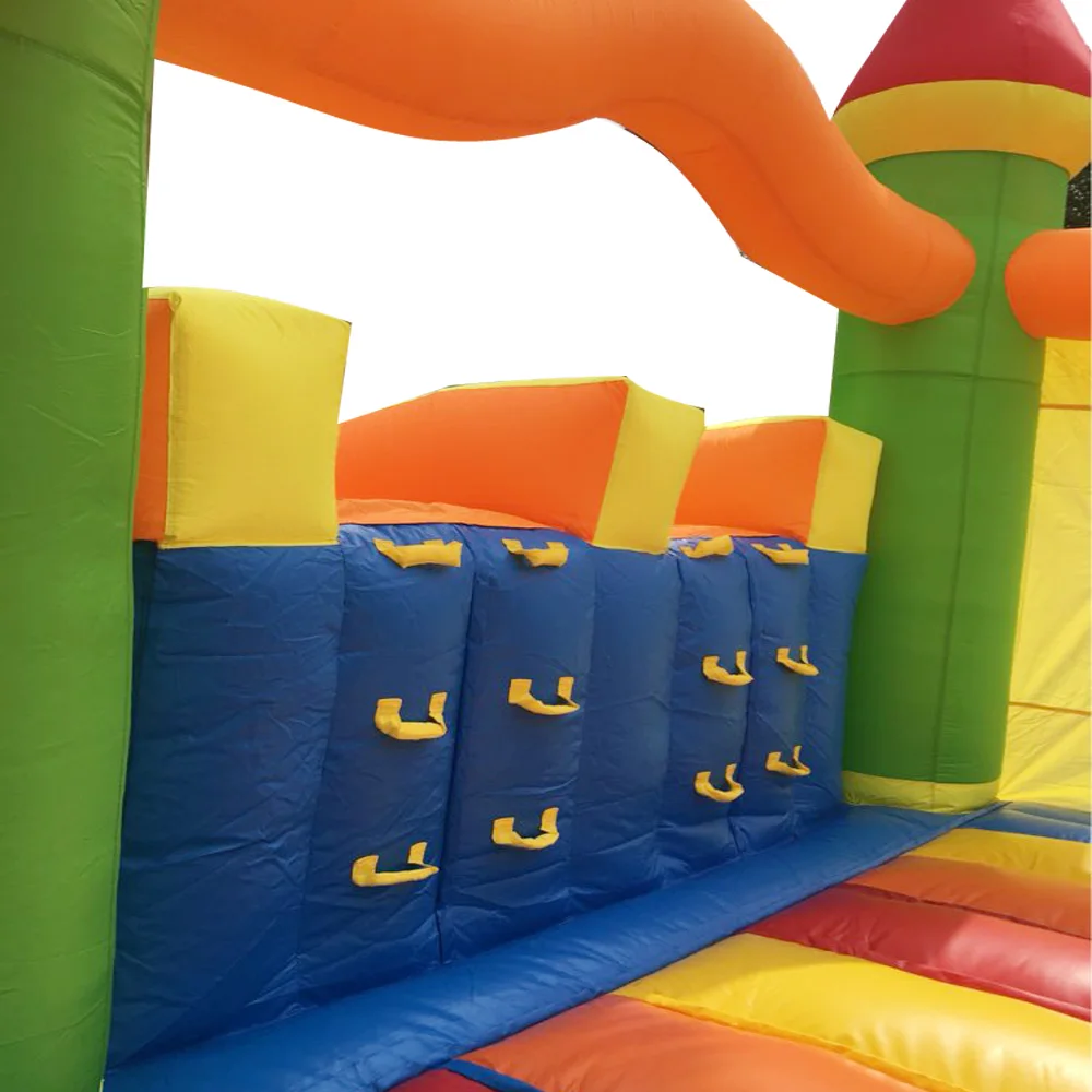 Gigantes do Dobro do Obstáculo do Trampolim do Castelo do Salto com o Ventilador Presente de Natal do Castelo Corrediças Infláveis Ventilador 6.5*4.5*3.8 m Tamanho Grande Bouncy com o 5 High Quality inflatable castle jumping