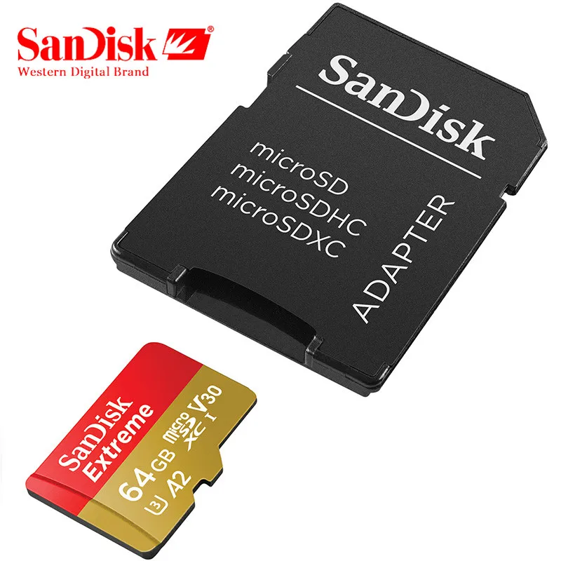 Двойной Флеш-накопитель SanDisk Extreme карты памяти 256 ГБ 128 Гб 64 Гб памяти SDXC с UHS-I микро SD карты U3 читать Скорость до 160 МБ/с. TF карты V30 Поддержка в формате 4 K UHD