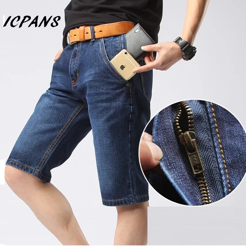 

2018 New Summer Denim Shorts Multi-pocket Casual Loose Knee-length Mens Cargo Shorts S-3XL