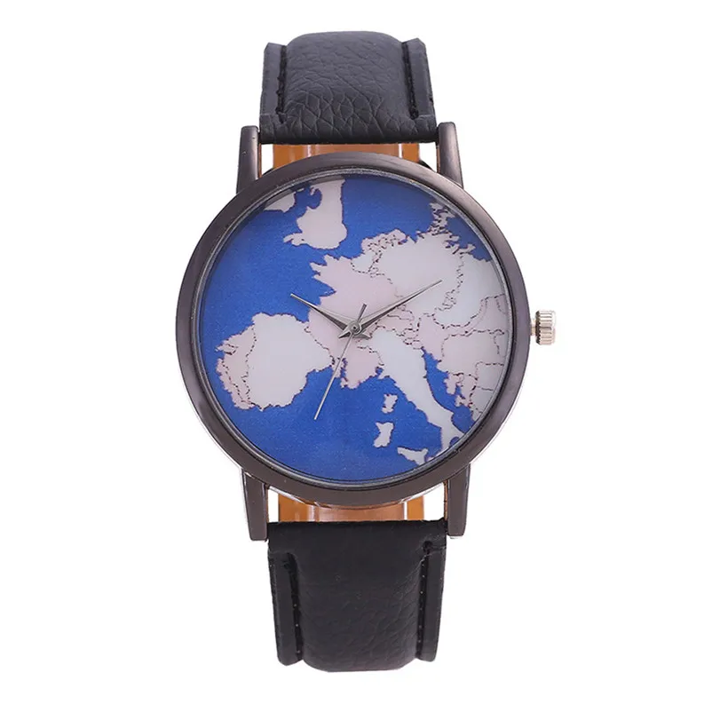 font b Women b font font b watches b font New Map Pattern Leather erkek