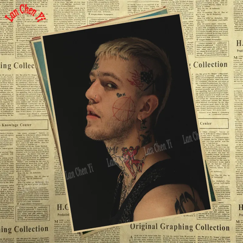 Рэпер Lil Peep крафт-бумага плакат офисный подарок столовая домашний Декор стикер дизайн