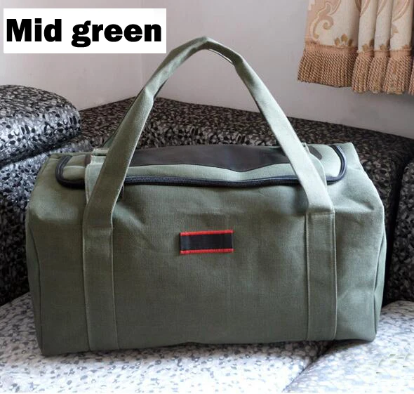 ANAWISHARE Мужская Большая вместительная сумка для путешествий, женская сумка для багажа, сумки для путешествий, складная дорожная сумка из водонепроницаемого материала - Цвет: green mid