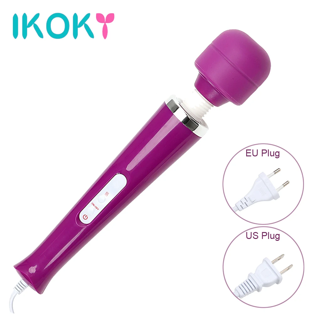 IKOKY Big Size Vibrator Powerful Magic Wand Massager AV Rod Stick G Spot Clitoris Stimulator Sex Toys for Women Adult Products