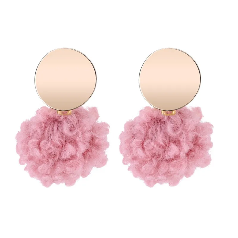 

Freeship Chinese version lady ear decoration new style retro fashion OL wool ball ear nail girl temperament hand ear nail G0652
