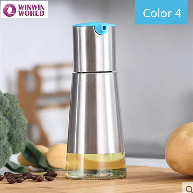 2pc 230ml Kitchen Tools Oil Vinegar Bottle glass stainless steel grade