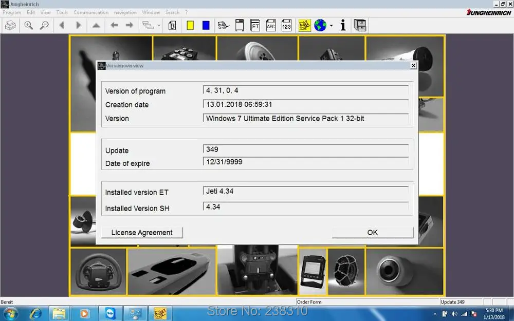 

For Jungheinrich JETI ForkLift (ET) v4.34 Update 349 [01.2018] +expire patch license to 2999 year it is really never expired