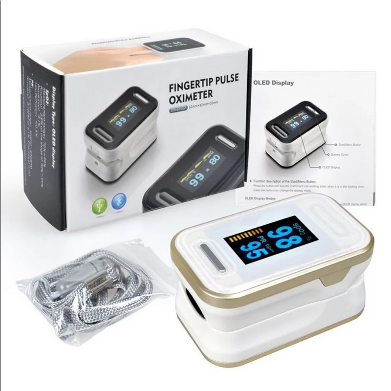 

Blood Pressure Finger Pulse Oximeter Portable Fingertip Pulse Oximetry Finger Clip SPO2 PR Small OLED Display Blood Oxygen Meter