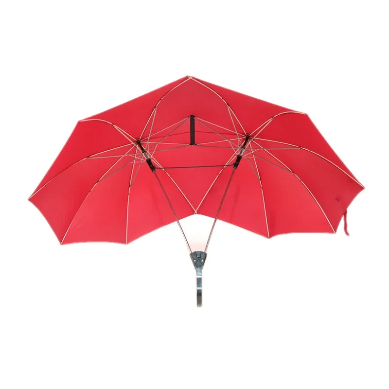 Новинка, автоматический зонт для двух человек, зонтик для влюбленных пар, зонтик с двумя головками, двойной стержень, зонт, Bumbershoot - Цвет: Красный