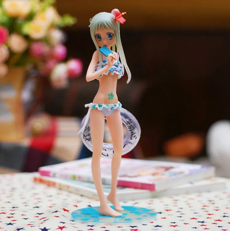 

new Beautiful 9" Anohana Honma Meiko Menma with Bikini Swimwear 1/7 Scale PVC Action Figure Collection Model Toys