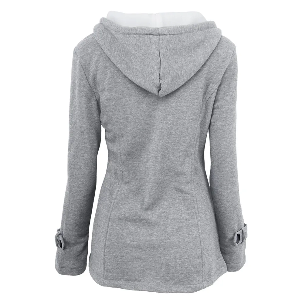 Plus Size S~6XL Women Hooded Coat 2018 Causal Women's Overcoat Female Coat Zipper Horn Button Outwear Jacket Casaco Feminino (15)