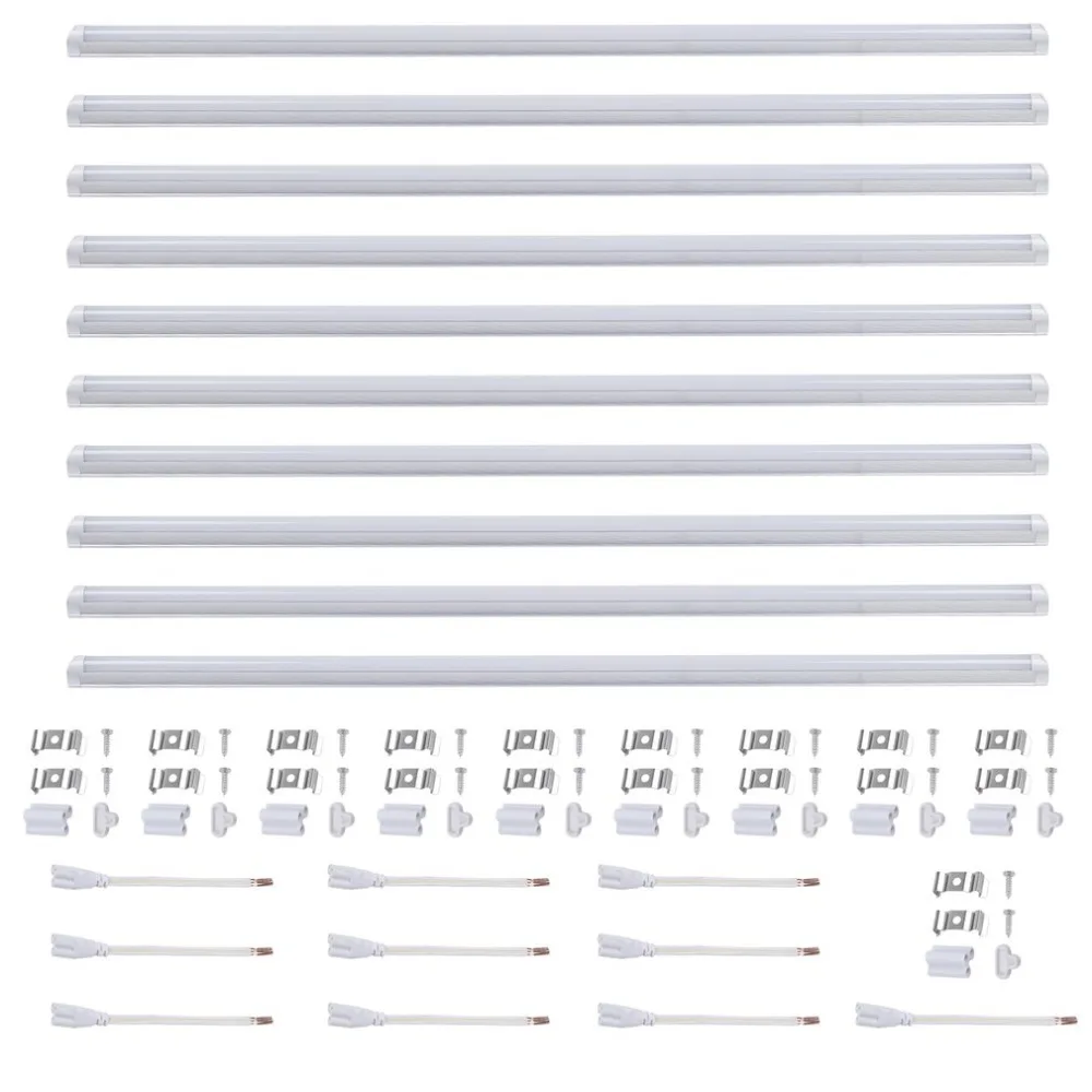 

Indoor 10 Pcs Complete Daylight Lamp T8 Fluorescent LED Tube Light 1.2 M Length 18W Cool White 6000-6500K 85V-265V