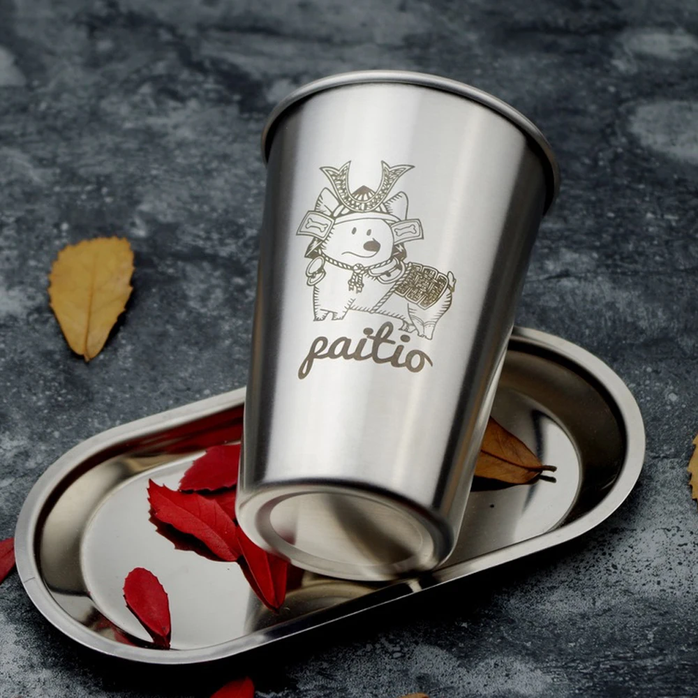 350500ml Stainless steel Cup for lovers Industrial Flamingo beer cold water toothbrush couple cup For CampingTravelHome Use (2)