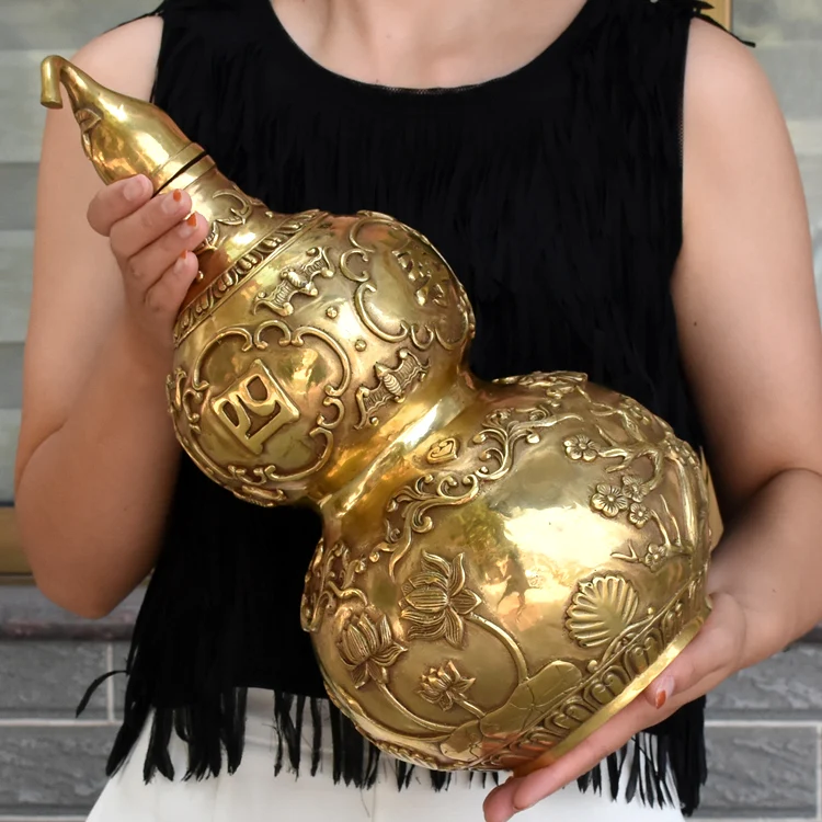 SHUN brass select Style Lucky Evil spirit copper gourd Feng Shui Decoration living room Wine cooler office Crafts Town house | Дом и сад