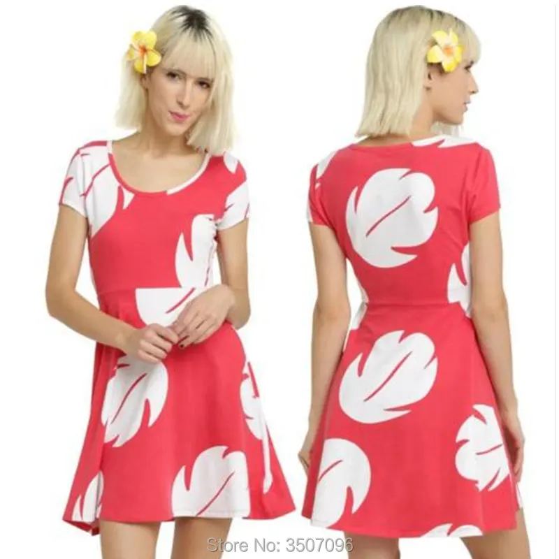 Платье для костюмированной вечеринки с героями мультфильма «Стич ЛиЛо»; Гавайское платье трапециевидной формы для женщин; Vestidos; маскарадный костюм для Хэллоуина; Семейные комплекты