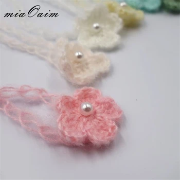 

10Color/Lot Handmade Baby Headwear Flower Newborn Headband Mix Color Mohair Headband Hair Accessories Newborn Photography Props