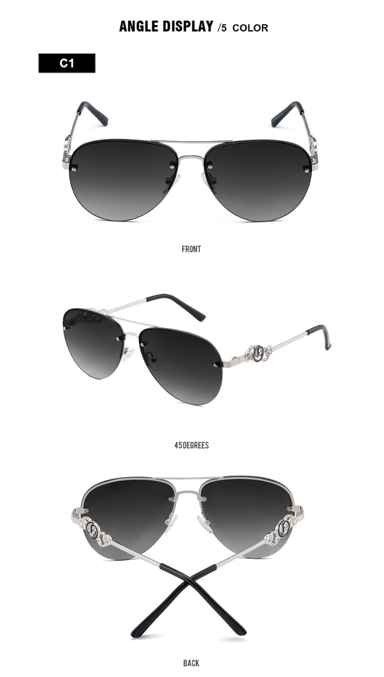 Высококачественные модные женские поляризованные солнцезащитные очки высокого качества очки с оправой из сплава оправа Пилот Солнцезащитные очки женские роскошные Оттенки UV400 RF96