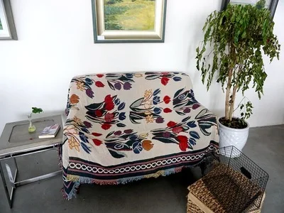 Богемное шенилловое покрывало для дивана, декоративное покрывало для дивана/кровати/самолета, дорожные пледы, сшитое одеяло, диван-полотенце - Цвет: as photos
