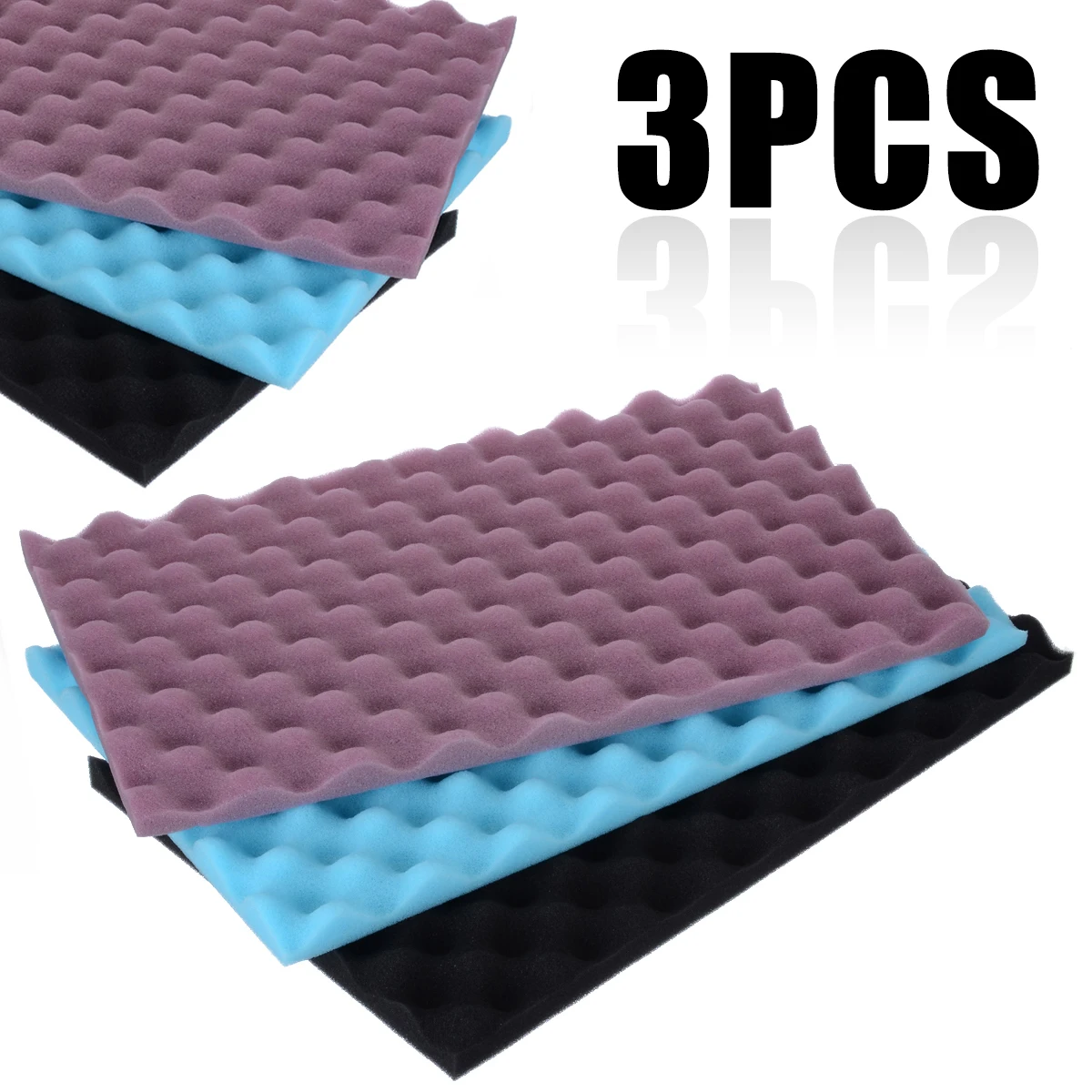 3pcs 450*280mm Lightweight Aquarium Media Filter System Foam Sponge Pads Flame Retardant Silencing Sponge Thickness 20mm