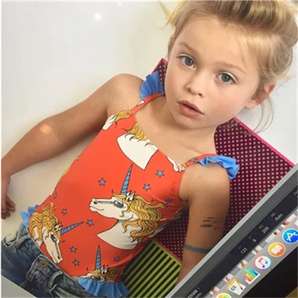 MR Brand Baby Girls Cartoon Bikini New Summer Sleeveless One Piece Beachwear Infant Boys Clothes Bathing Suit Swimwear Swimsuits