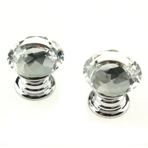 

WSFS Hot Sale 10 Pcs 20mm Crystal Glass Clear Cabinet Knob Drawer Pull Handle Kitchen Door Wardrobe Hardware