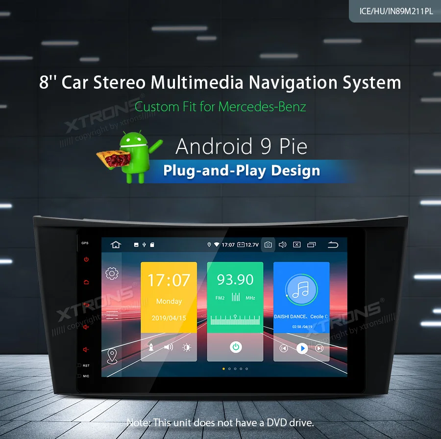 Excellent 8" Android 9.0 Pie OS Car Multimedia Navigation GPS Radio for Mercedes Benz E-Class W211 2002-2008  (E200/E220/E240/E270/E280) 1
