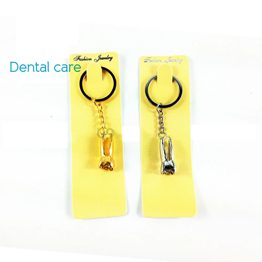 10 pcs Teeth Keychain Dentist Decoration Key Chains Stainless Steel
