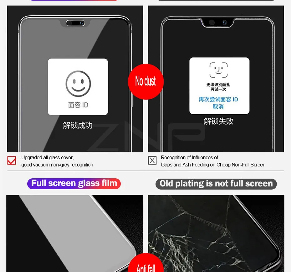 ZNP, 2 шт., полное покрытие, закаленное стекло для huawei P20 Pro P10 Plus P9, Защитная пленка для huawei P Smart mate 20 10 Lite, стекло