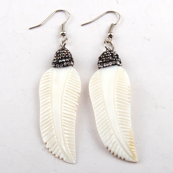 

Free shipping Fashion Shell Leaf Clay Women Earring