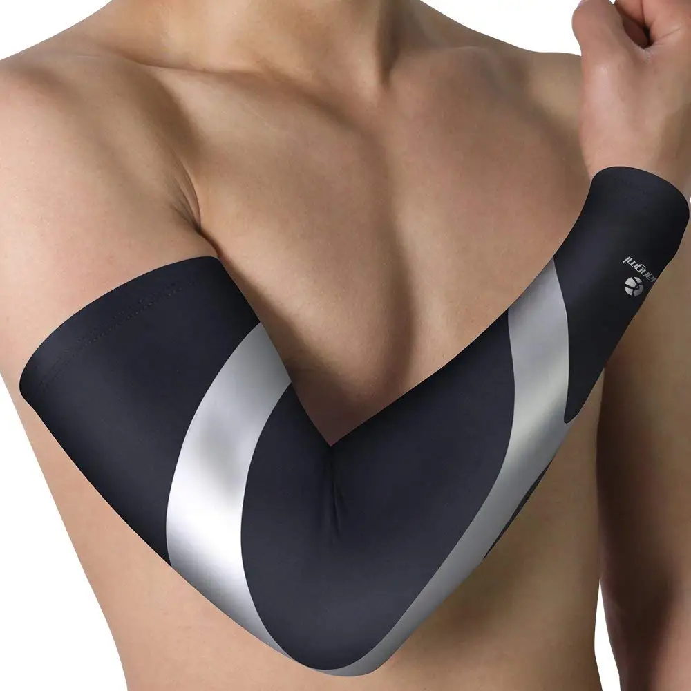 

New Kuangmi Sliver Charm Series Elbow Arm Pad Protector Long Sleeve Basketball Sports Arm Warmer Support Cycling Compression