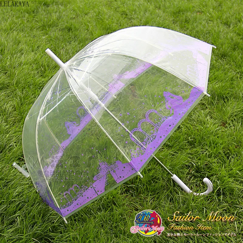 

Sailor Moon Anime Action Figure Tsukino Usagi Princess Serenity Cartoon Printed PVC Transparent Umbrella Waterproof Gift Toys