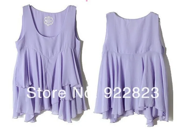 Летние новые женские конфеты цвет шифон оборка Свободный жилет с воланами женские рубашки блузки женская рубашка с оборками