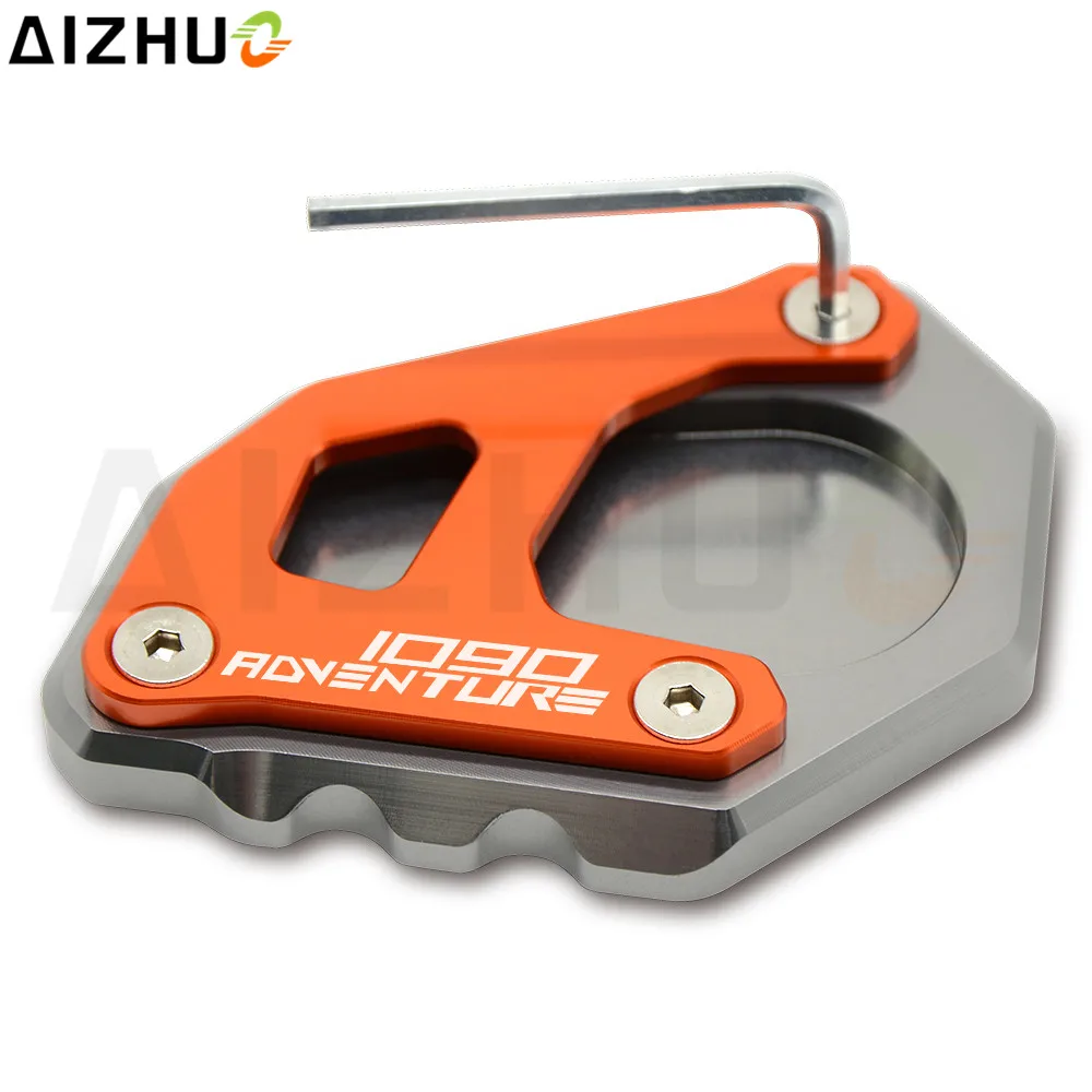 For KTM 1090 Adventure Motorcycle Kickstand Extension Plate 1090 Adventure LOGO Side Stand CNC Aluminum Side Stand Enlarge Pad