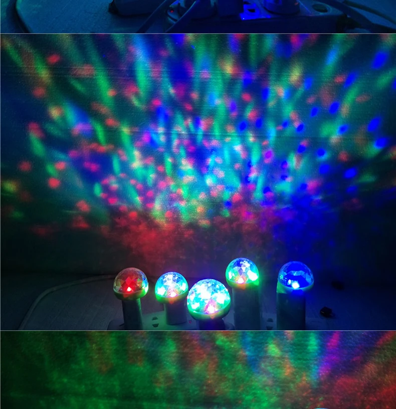 Lumiere RGB LED Music Stage Lights Sound USB Disco Club DJ Light Show Bulb Projector Crystal Magic Ball dj effect lighting