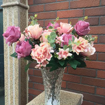

European high-grade living room table decoration simulation rose bouquet placed floral floral silk plastic flowers