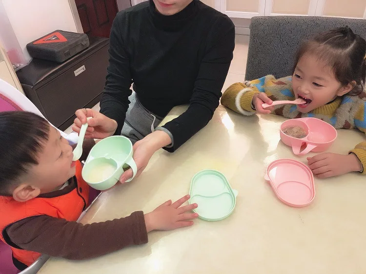 Детская тарелка для кормления новорожденного ребенка твердые продукты для кормления малыша 2 цвета перегородки чаша посуда набор детей