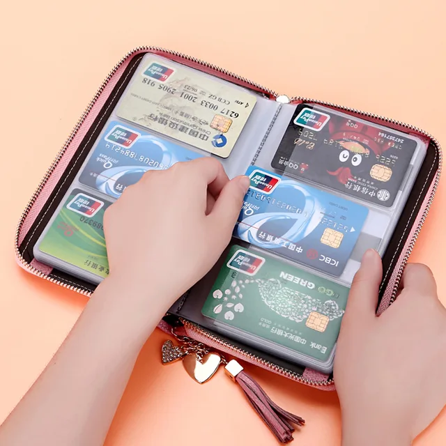 60 card slot genuine real cowleather ladies card holder women business name card organizer credit card - Business Card Organizer 60 card slot genuine real cowleather ladies card holder women business name card organizer credit card - Business Card Organizer