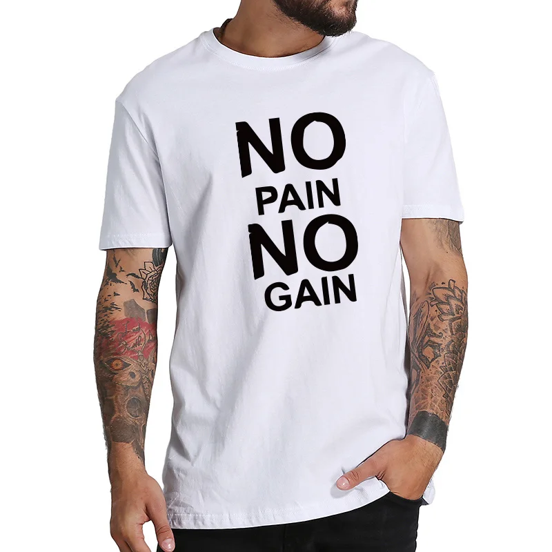 Футболка с коротким рукавом и надписью No Pain Gain|Футболки| |