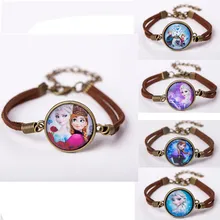Женский стеклянный очаровательный браслет ювелирное изделие Модный милый мультяшный кожаный браслет браслеты подарок для детей