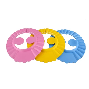 

1 pcs Adjustable Baby Kids Shampoo Shower Bathing Bath Protect Ear Wash Hair Cap Hat blue Pink Yellow convenient