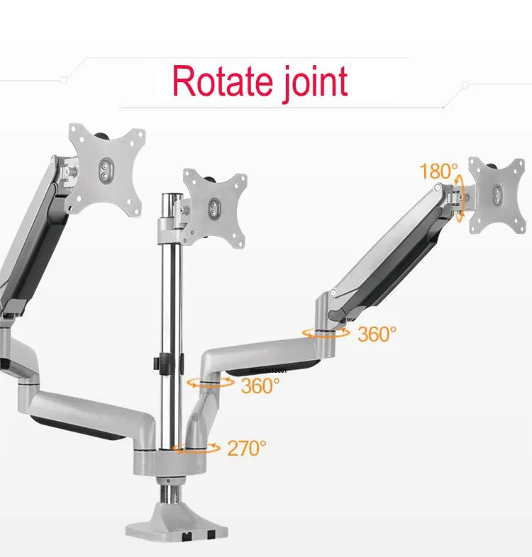 DL-T036 1"-32" зажим База ЖК светодиодный двойной монитор настольная подставка газовая пружина полный движение компьютерный стол крепление загрузка 1-7 кг