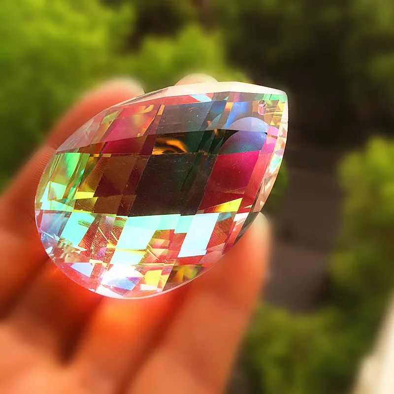 Lustre + Livre Anéis de Cristal Enfeites de Decoração de Casamento Crystal Clear ab Cor Facetada Pingente Suncatcher 10 Pcs 63mm k9