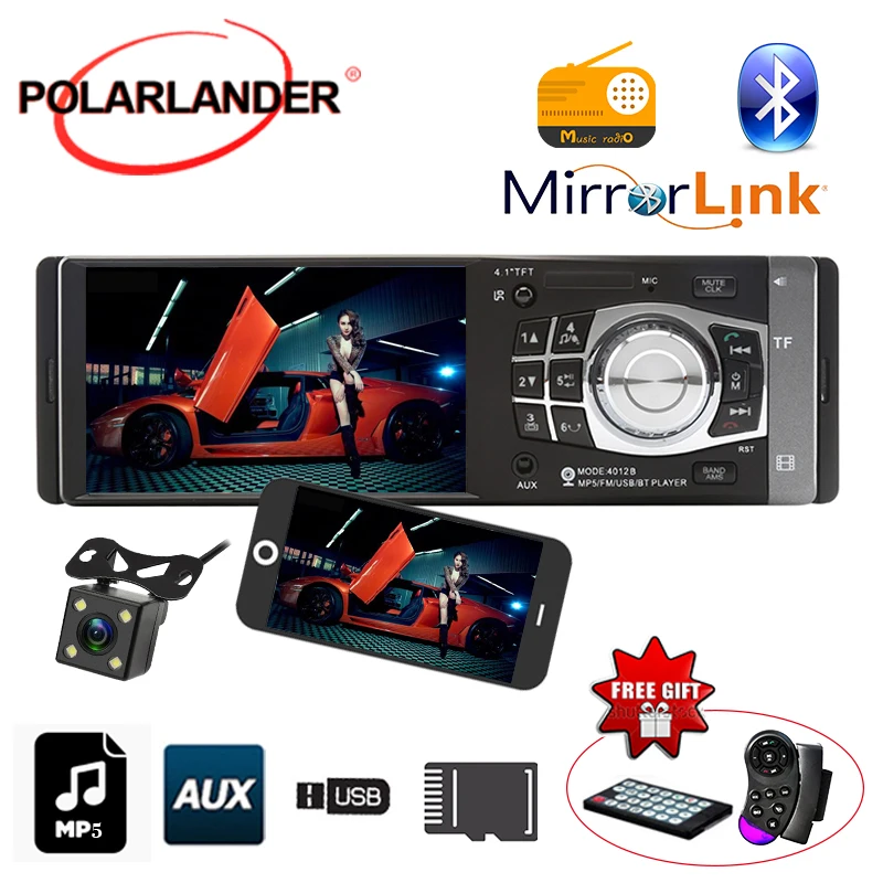 4 1 &quot1DIN авторадио радио FM/USB/TF/AUX автомобильный MP5/MP4 плеер Bluetooth управление колесом