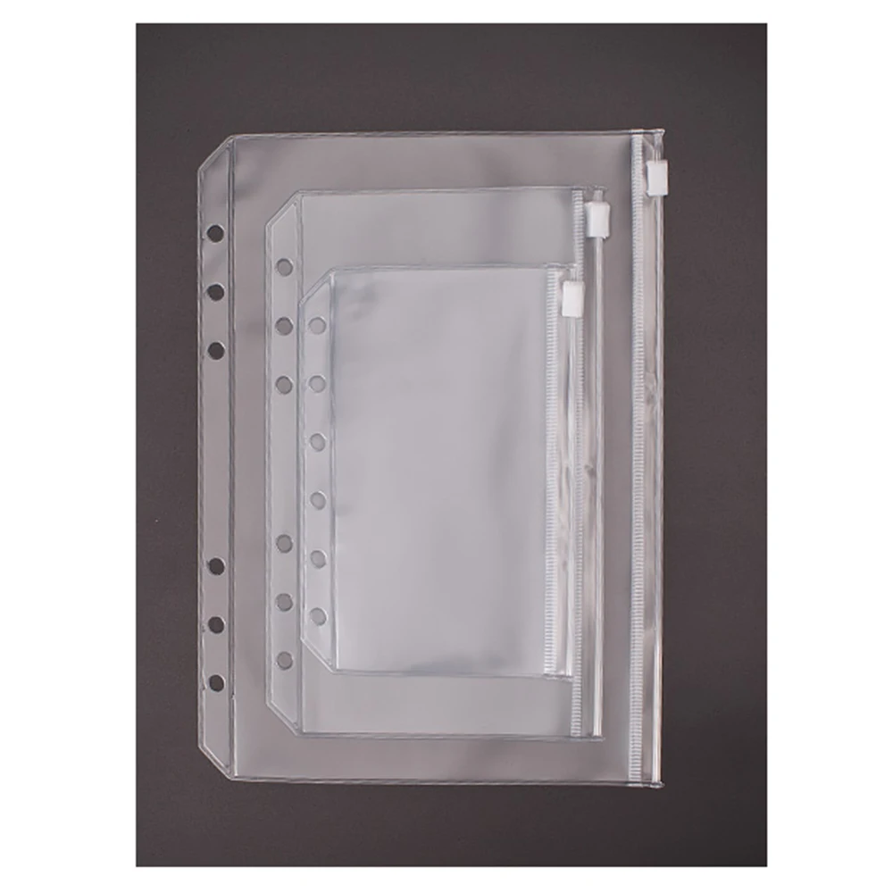 Transparent PVC Storage Card Holder For A5 Personal A7 Binder Rings Notebook 6 